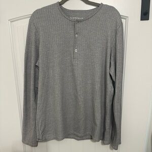 Mizzen+Main men's long-sleeve Thermal henley shirt in a Heather Grey Size XL